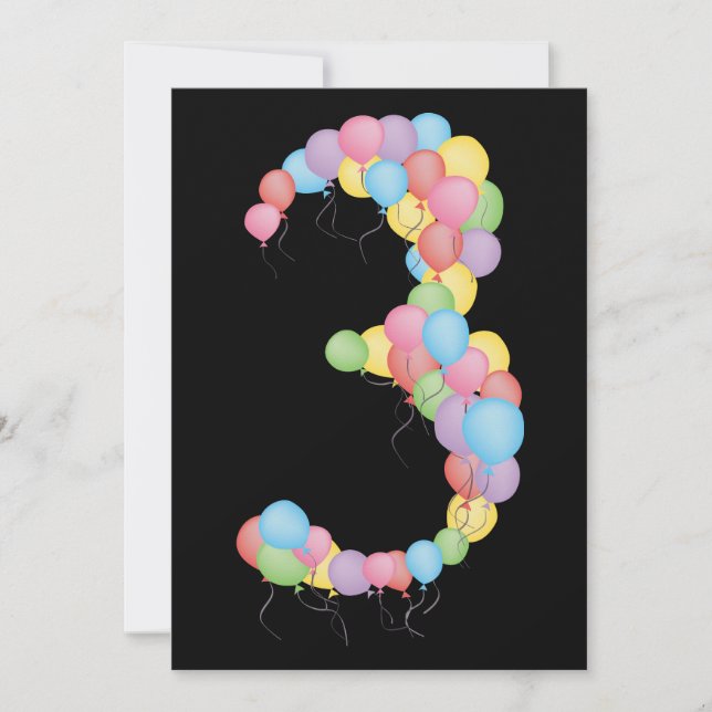 Invitation personnalisé pour garçon ou fille 3e an (Devant)