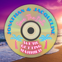 Personnalisé Retro 80s Tropical Neon CD Enregistre