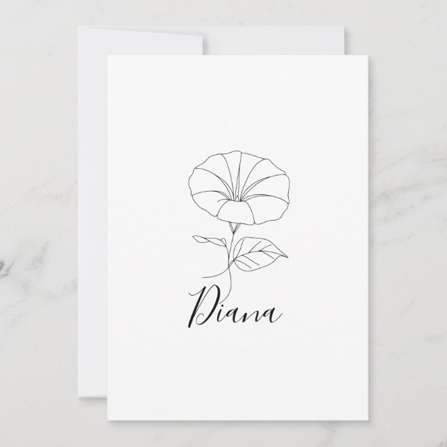 Invitation Personnalisé Septembre Matin Gloire Cadeau Fleur d (Devant)