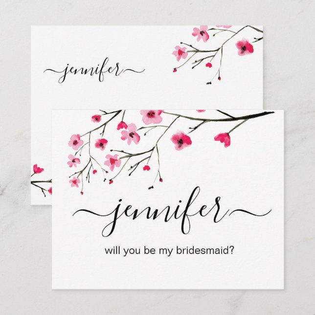 Invitation Personnalisé Serez-vous mon Mariage de demoiselle  (Devant / Derrière)