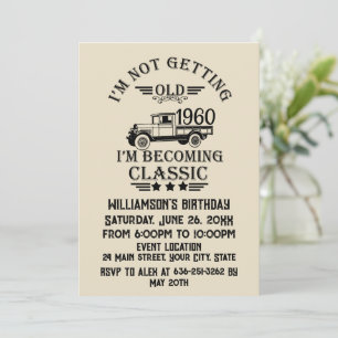 Invitation Personnalisé vintage 65e anniversaire hommes cadea