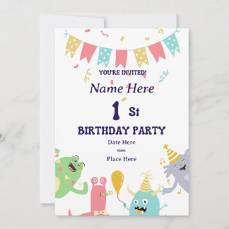 Invitation personnalisée 1er anniversaire - Garçon