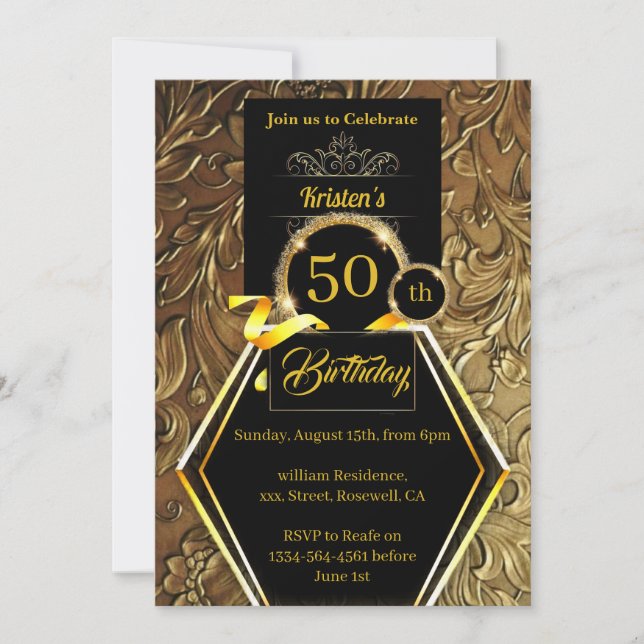 Invitation personnalisée 50e anniversaire (Devant)