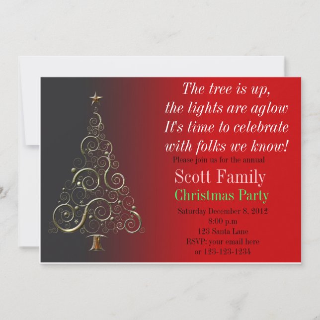 Invitation personnalisée à la fête de Noël (Devant)
