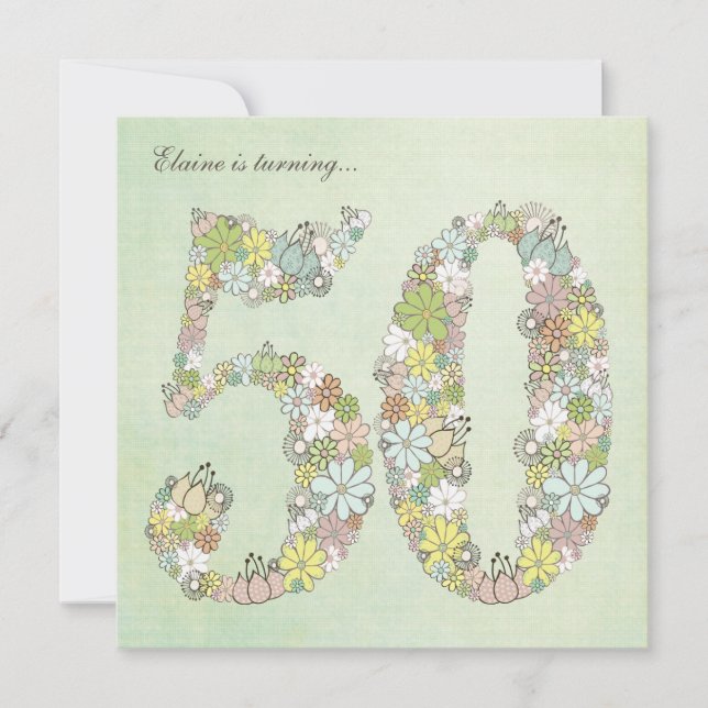 Invitation personnalisée à la fête du 50e annivers (Devant)