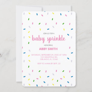 Invitation personnalisée Bébé Sprinkle Douche
