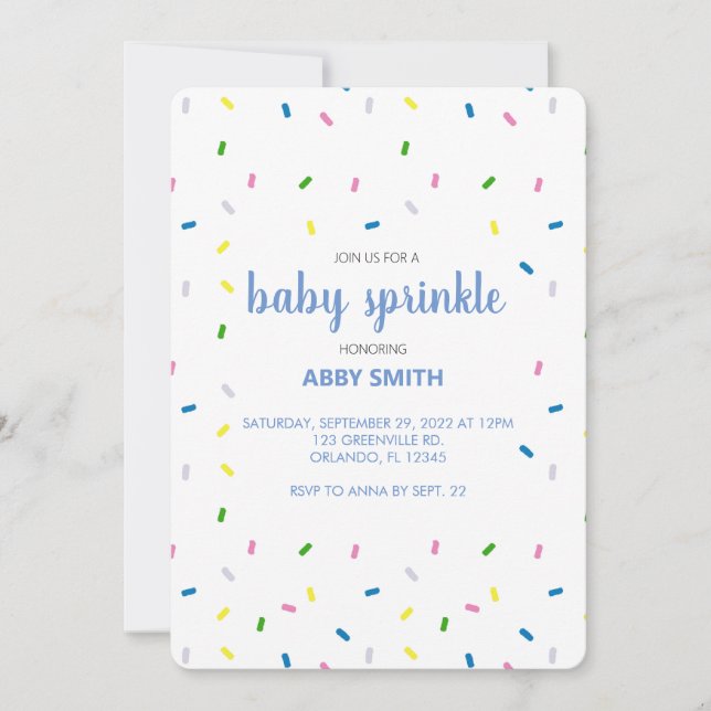 Invitation personnalisée Bébé Sprinkle Douche (Devant)