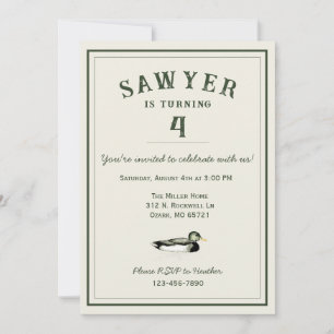 Invitation personnalisée d'anniversaire de canard