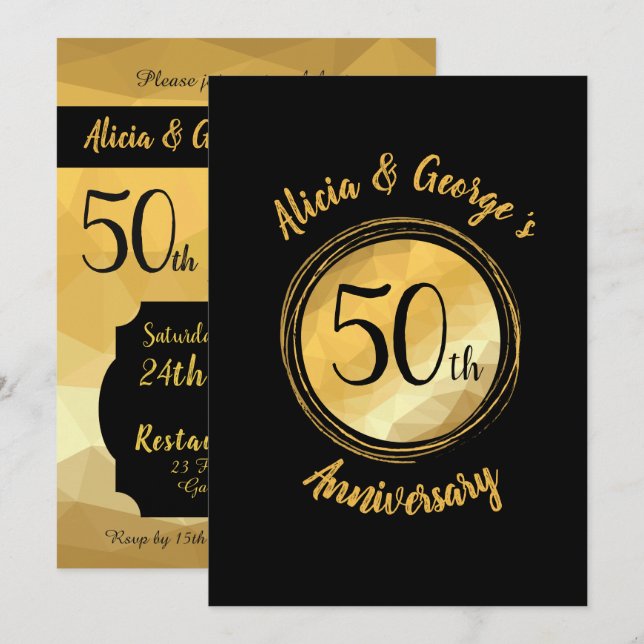Invitation personnalisée d'anniversaire de mariage (Devant / Derrière)