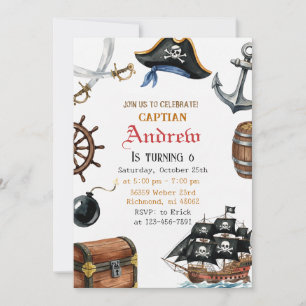 Invitation personnalisée d'anniversaire pirate pou