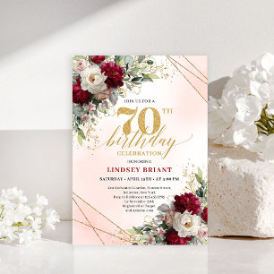 Invitation personnalisée de 70 ans dans un style b