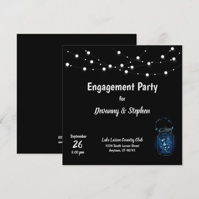 Invitation personnalisée de la soirée Firefly (Devant / Derrière)