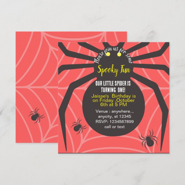 INVITATION PERSONNALISÉE DE L'ANNIVERSAIRE éffraya (Devant / Derrière)