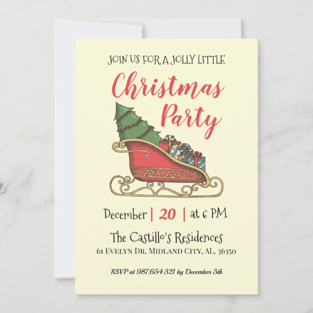 Invitation personnalisée de Noël Vintage (Devant)
