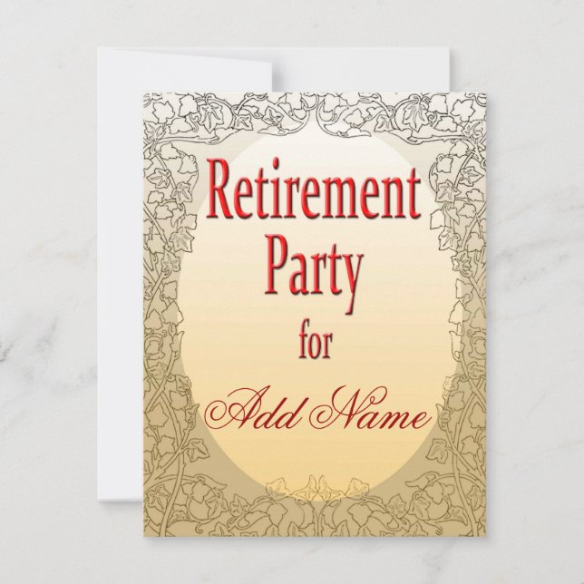 Invitation personnalisée de partie de retraite (Devant)