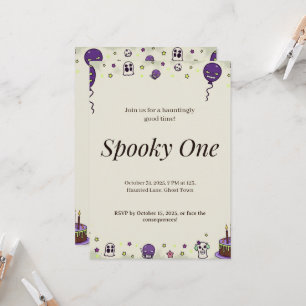 Invitation personnalisée éffrayant One Halloween P