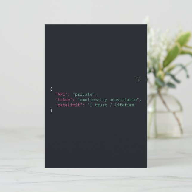 Invitation personnalisée inspirée du code noir (Debout devant)