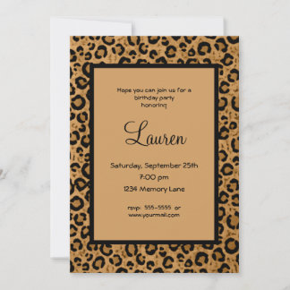 Invitation personnalisée Leopard 21e anniversaire