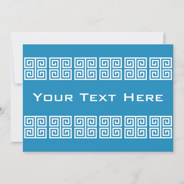 Invitation personnalisée Motif grec (Devant)