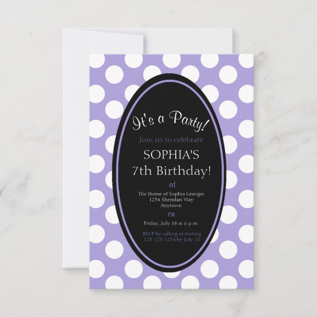 Invitation Personnalisée Polka Dot Party (Devant)