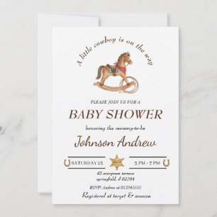 Invitation personnalisée pour Baby Shower Cowboy