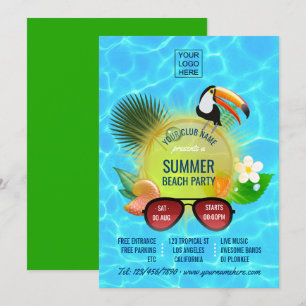 Invitation personnalisée pour la fête de plage d'é