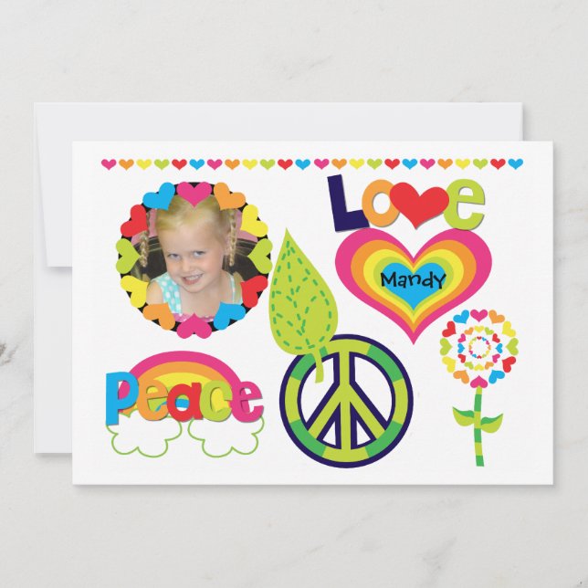 Invitation personnalisée pour la paix, l'amour et  (Devant)