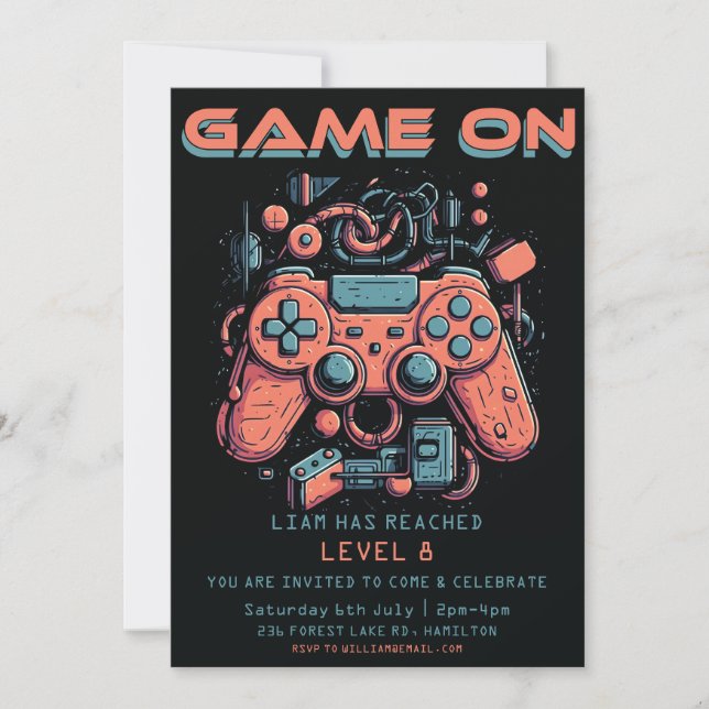 Invitation personnalisée pour l'anniversaire des e (Devant)
