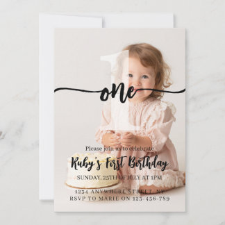 Invitation personnalisée pour le premier anniversa