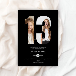 Invitation personnalisée pour les 13 ans avec phot