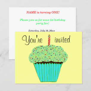 Invitation personnalisée pour un gâteau cupcake ve