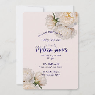 Invitation personnalisée pour une baby shower Fleu