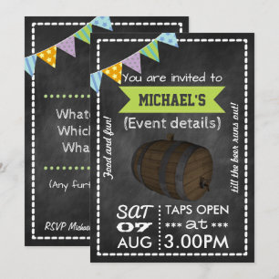 Invitation personnalisée pour une fête de fût rétr