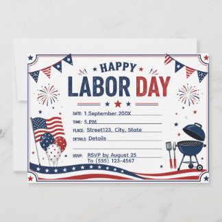 Invitation personnalisée pour une fête de Labour D