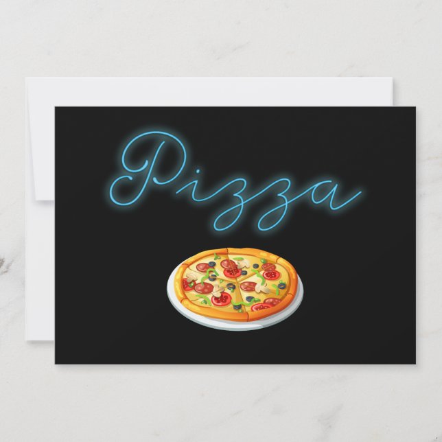 Invitation personnalisée pour une fête de pizza av (Devant)