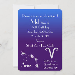Invitation personnalisée pour une fête du zodiaque