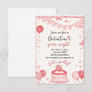 Invitation personnalisée pour une soirée Galentine
