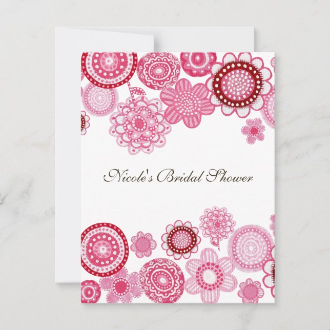 Invitation personnalisée rose Fête des mariées (Devant)