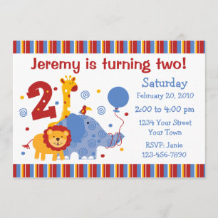Invitation personnalisée Safari 2e anniversaire