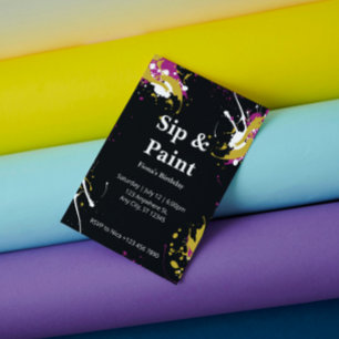 Invitation personnalisée Sip et Paint Party