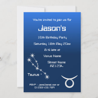 Invitation personnalisée Taurus Zodiac Galaxy Part