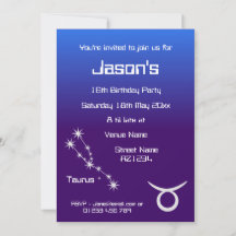 Invitation personnalisée Taurus Zodiac Galaxy Part