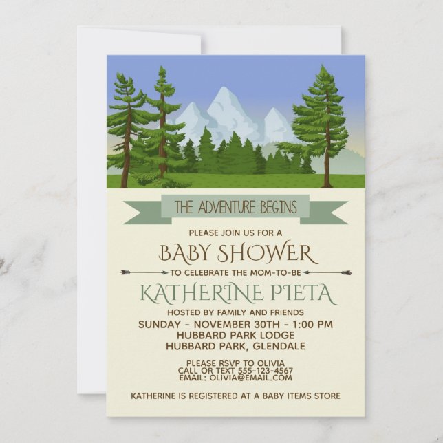 Invitation Personnaliser Aventure commence Baby shower Invita (Devant)
