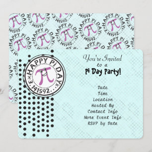 Invitation Personnaliser - Belle Polka Dot Joyeuse Pi Day Par