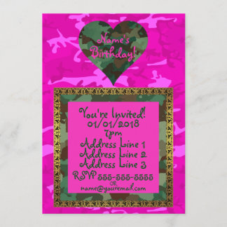 Invitation Personnaliser - Camo rose