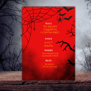 Invitation Personnaliser d'Halloween simple Red Party