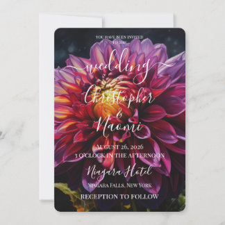 Invitation PERSONNALISER : Fleur Violette Vibrante