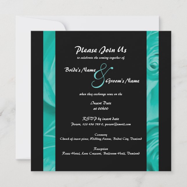 Invitation PERSONNALISER LE fiançailles mariage noir bleu (Devant)