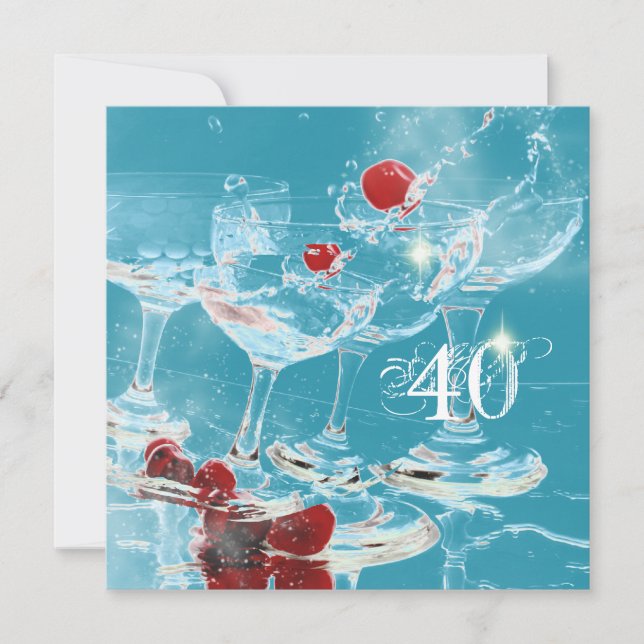 Invitation PERSONNALISER majeure de la fête du 40e anniversai (Devant)