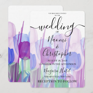 Invitation Personnaliser : Mariage aux Tulipes Translucides